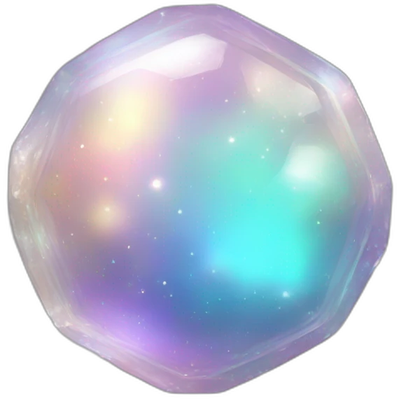 Sparkly glossy Pastel whitish iridescent glass nebula glass crystal emoji