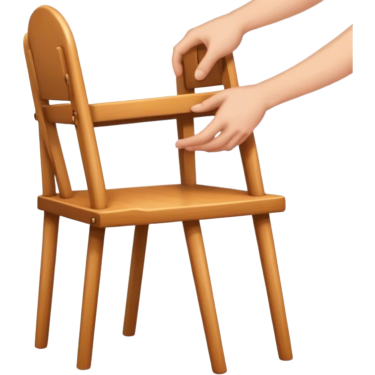 hands setting up a chair emoji