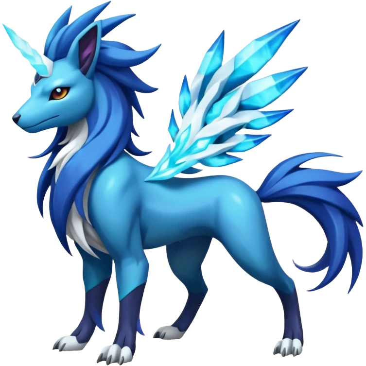 Shiny Dark Edgy Suicune-Cobalion-Manectric-Aurorus-Fakémon-hybrid-creature (full body)  emoji