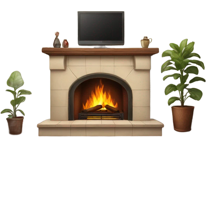 Realistic fireplace  emoji