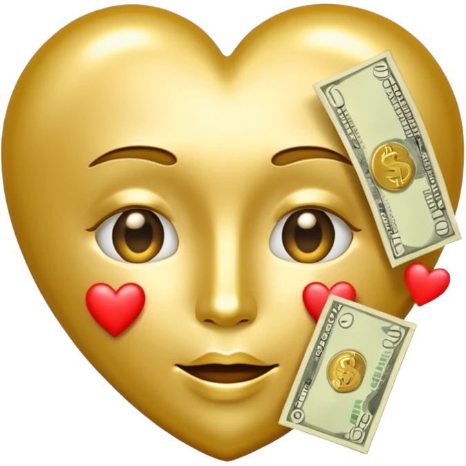 Heart face emoji with money emoji