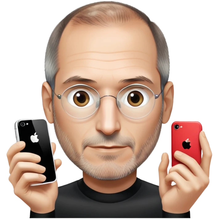 Steve Jobs with an iPhone emoji