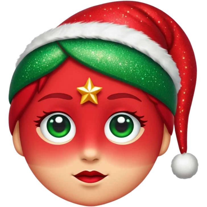 glitter red and green lupa emoji