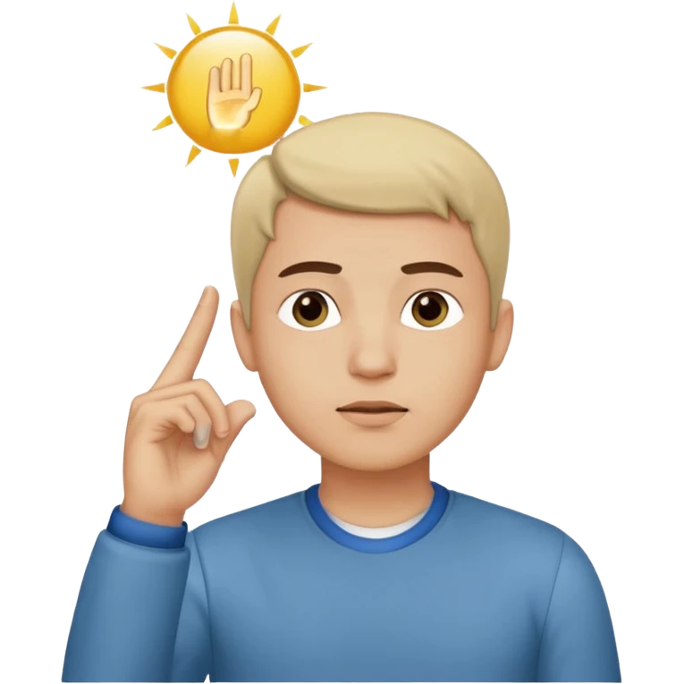 man looking up to the top right, index finger touching his temple, thinking pose
 emoji