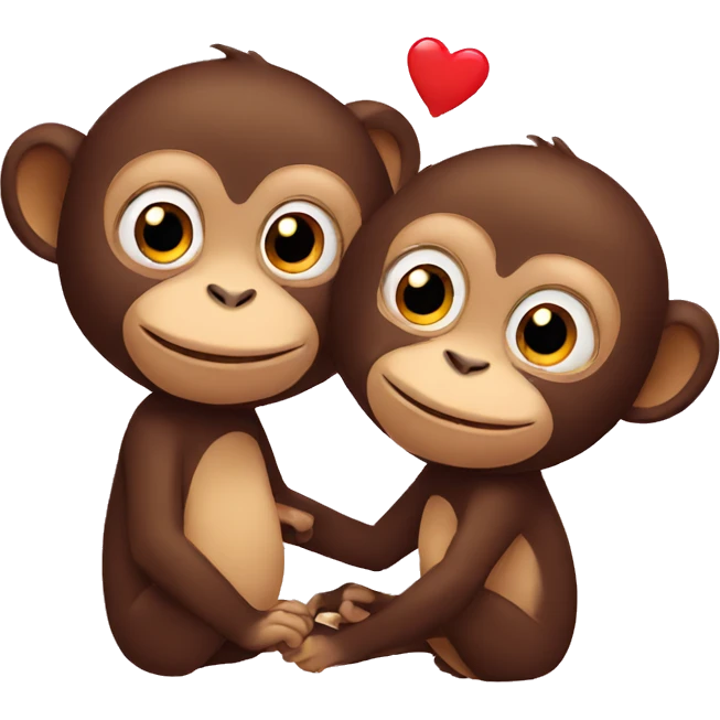 monkey couple being in love emoji