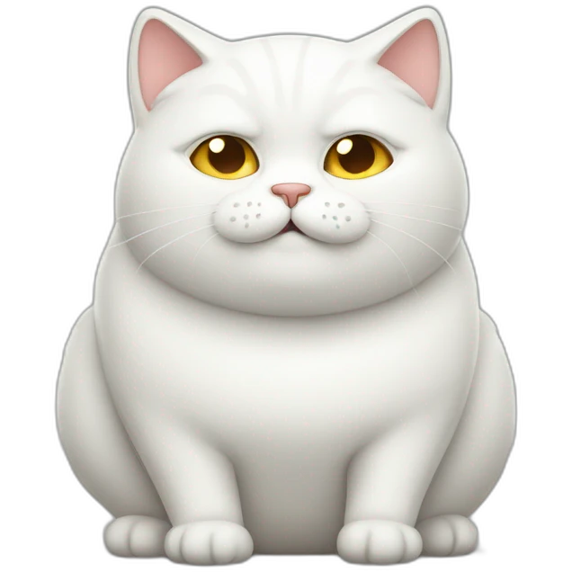 White fat naughty cat emoji