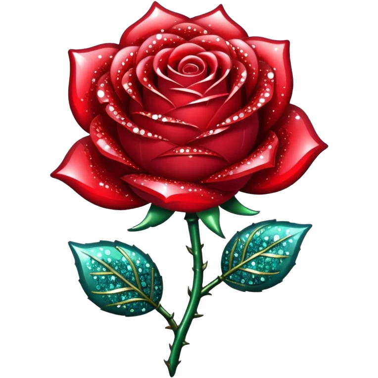 glitter red crystal rose emoji