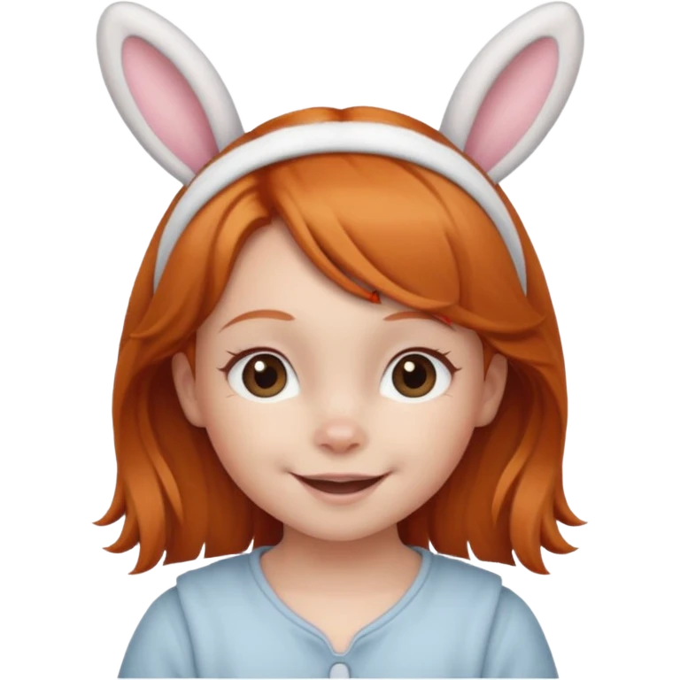 bunny ear wearing ginger small kid emoji