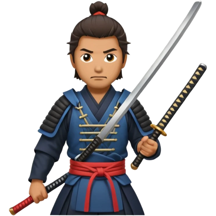 man samurai holds katana, still pose. emoji