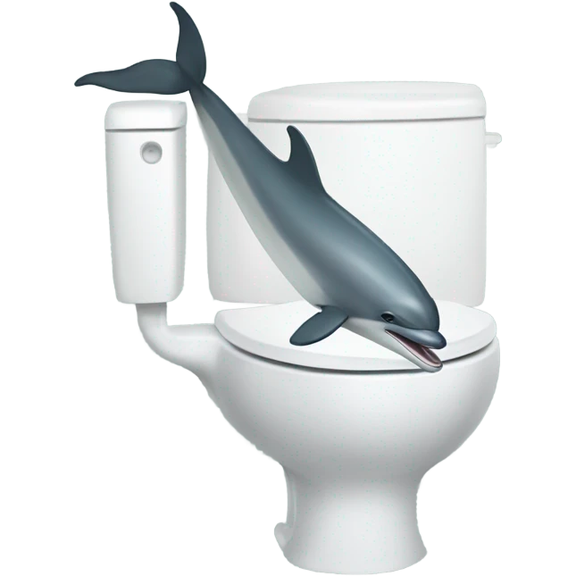 A dolphin sitting on a toilet emoji