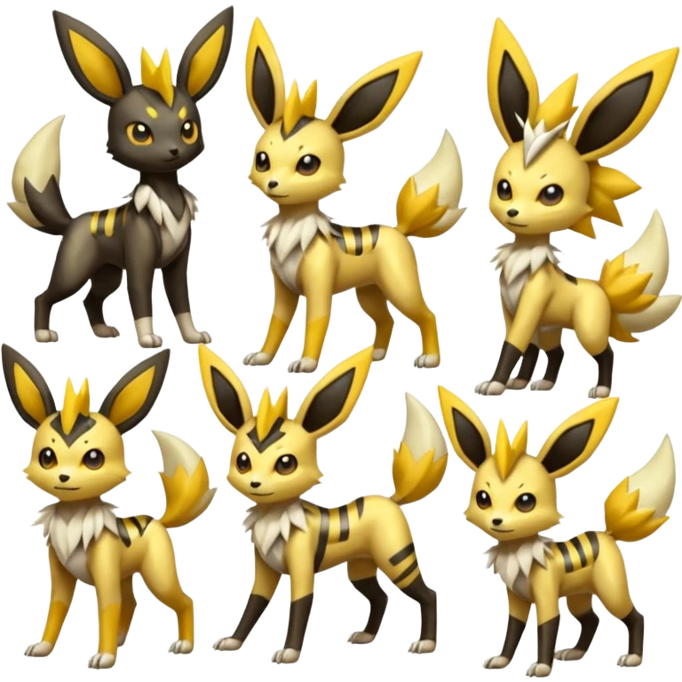 Meloetta-Renamon-Umbreon-Jolteon-Beedrill-Manectric-hybrid-fusion, full body emoji
