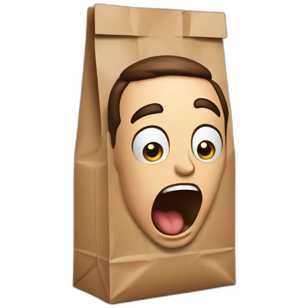 Sheldon cooper gasping in a paper bag emoji
