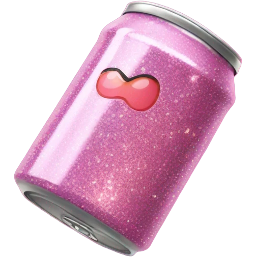 Realistic pink soda can with glitter  emoji