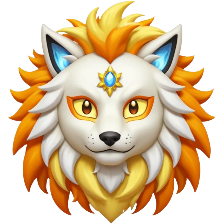 Pokemon legendary oragen and yellow solgaleo emoji