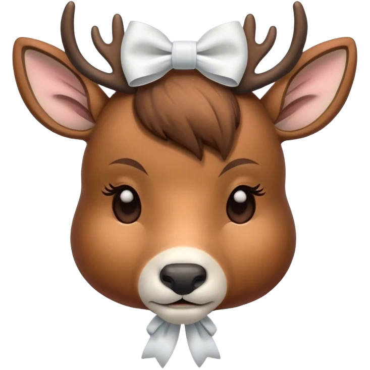 Deer with a white bow on head all sleepy emoji