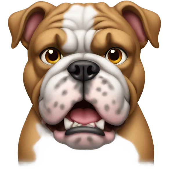 Bulldog with big muscle emoji