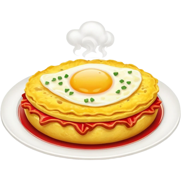 EggOmelette with red chicken 65 stuffed emoji