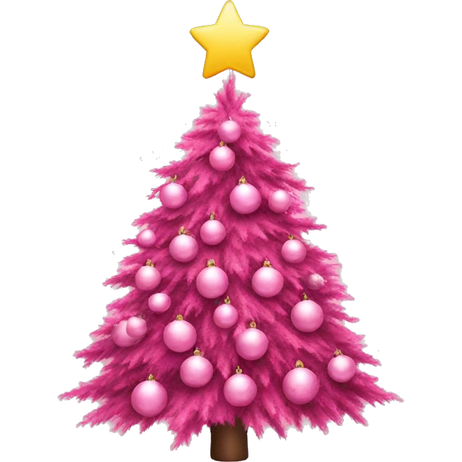 A pink Christmas tree emoji