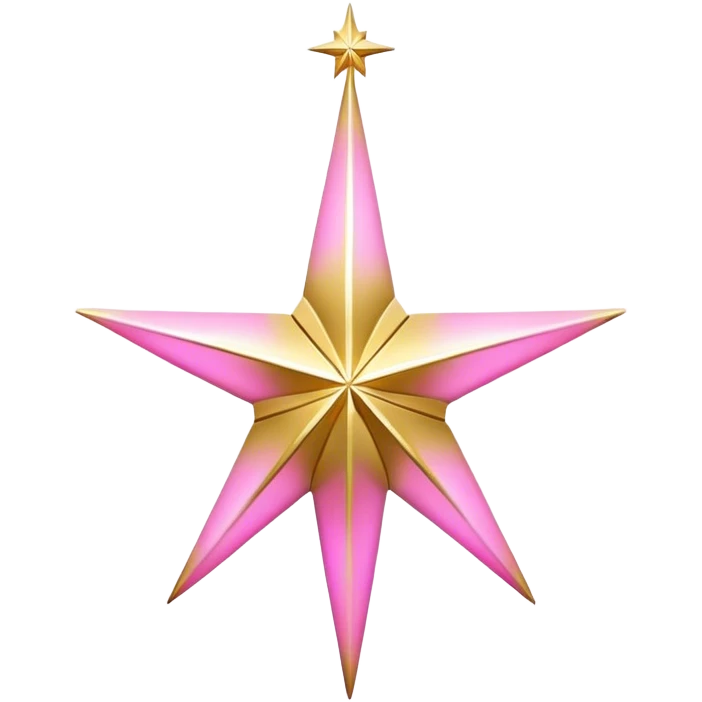North Star gold and white pink emoji