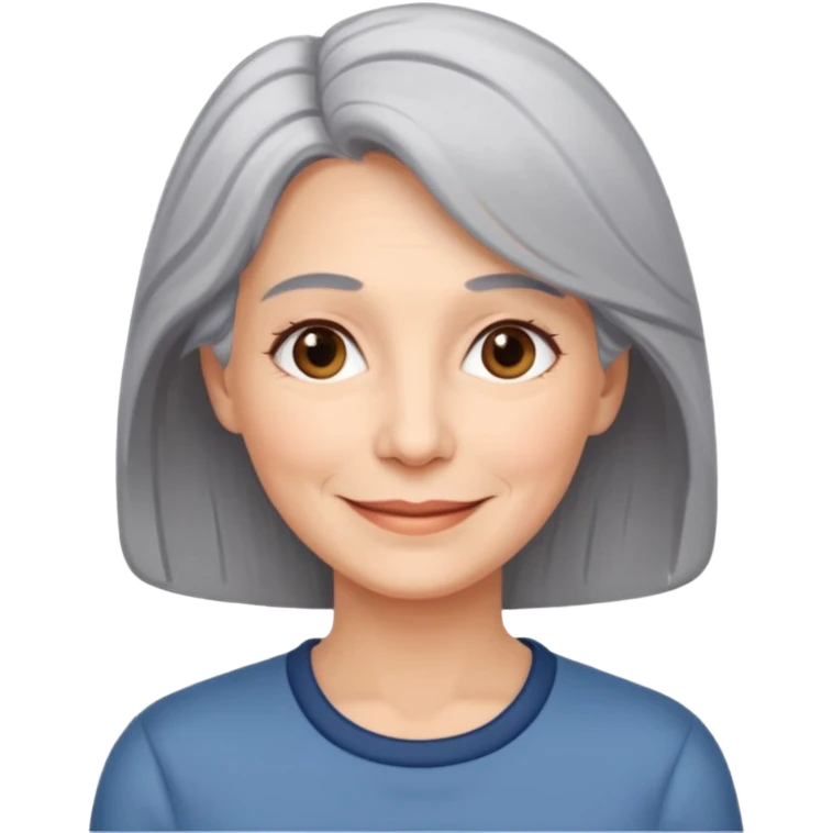 Femme 53 ans cheveux gris emoji