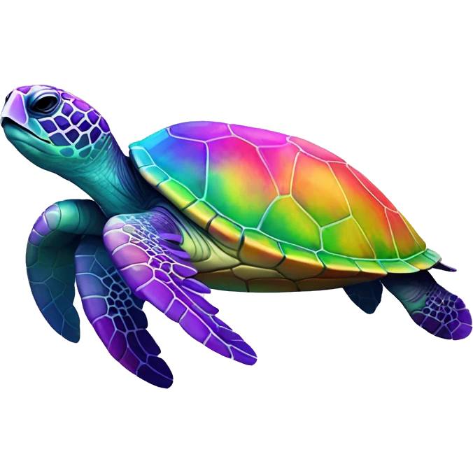 neon rainbow sea turtle emoji