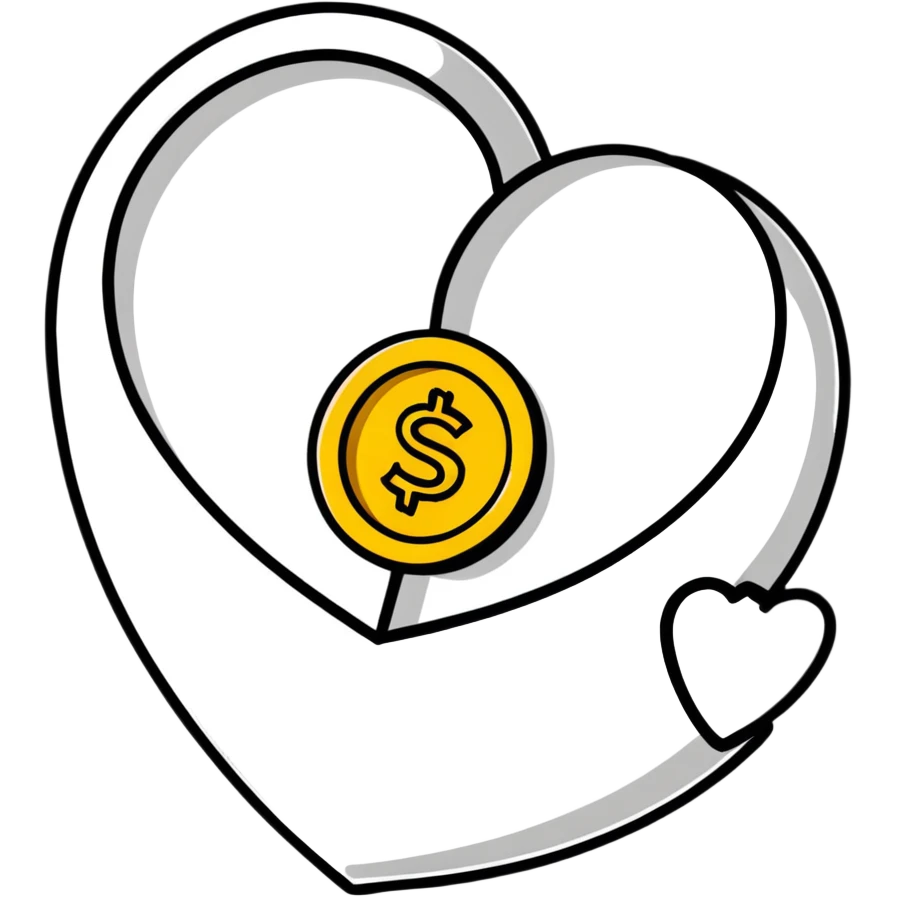 heart and coin emoji