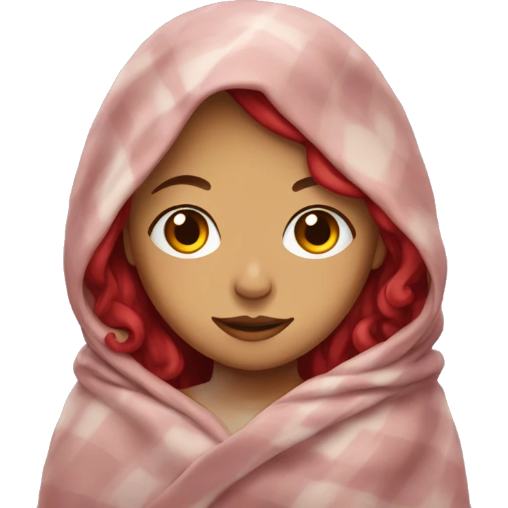 girl with cherry hair in a blanket emoji