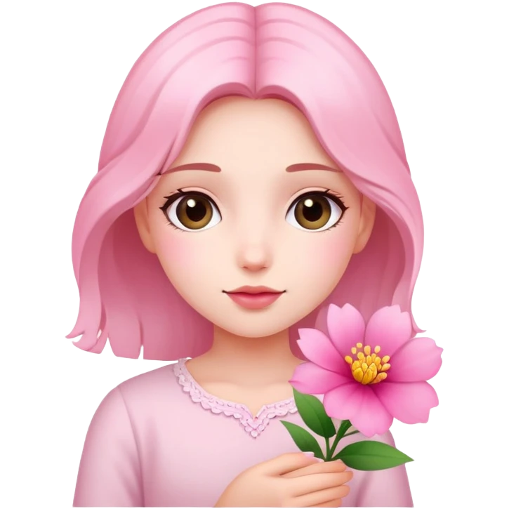 Pink, flower, girl emoji