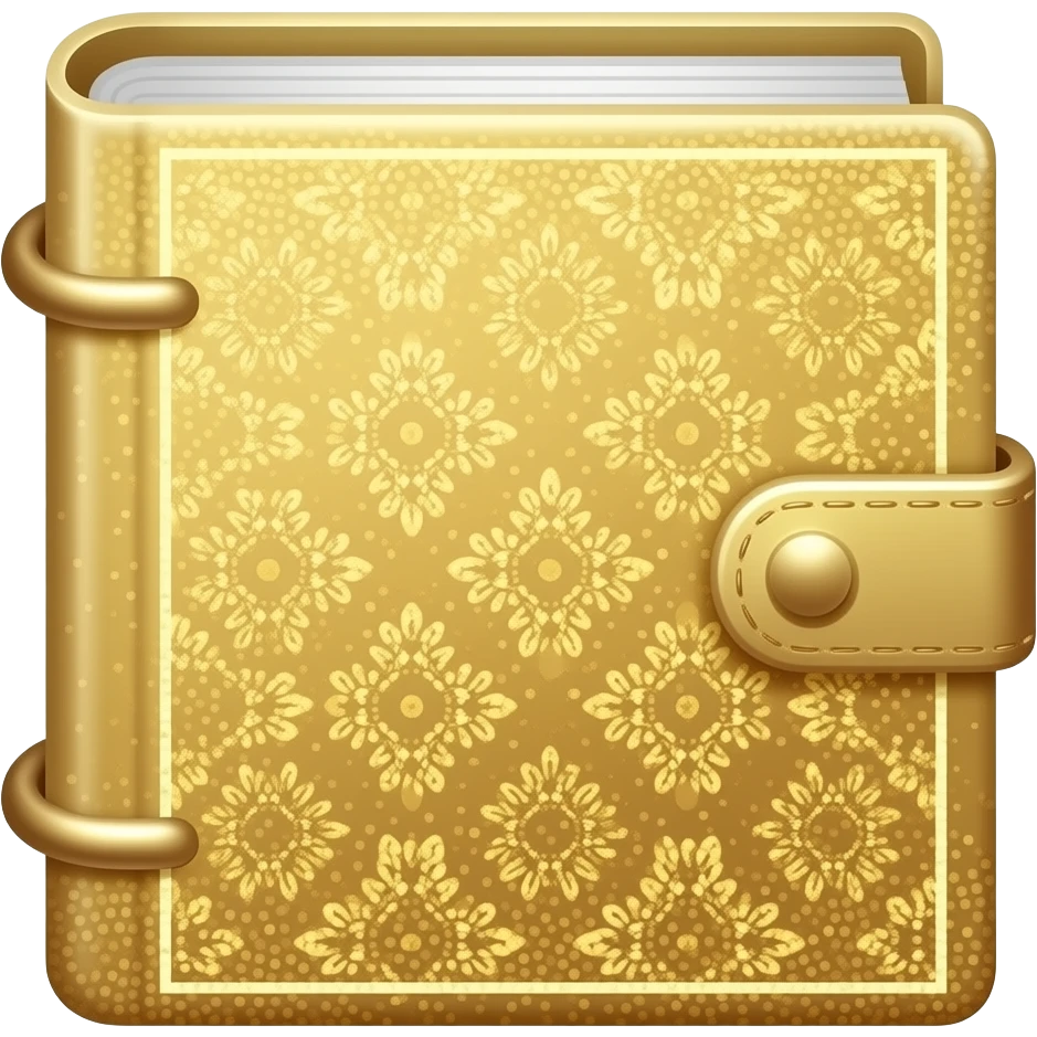 detailed glitter gold bloom diary emoji