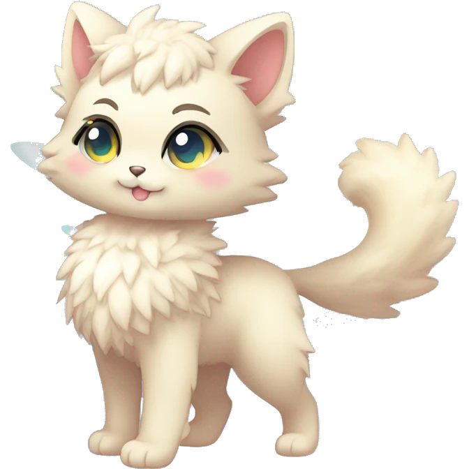 Cute Cool Kawaii Beautiful Pretty Chibi Fur-Sona Shiny Colorful Sparkly Fakemon Full Body emoji