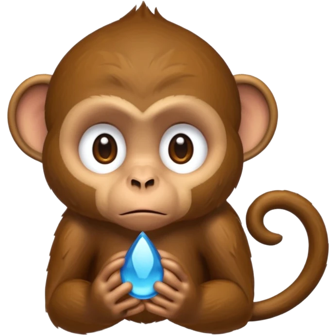 monkey with teardrop, sad emoji