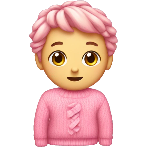 cute pink sweater with ribbon boy emoji