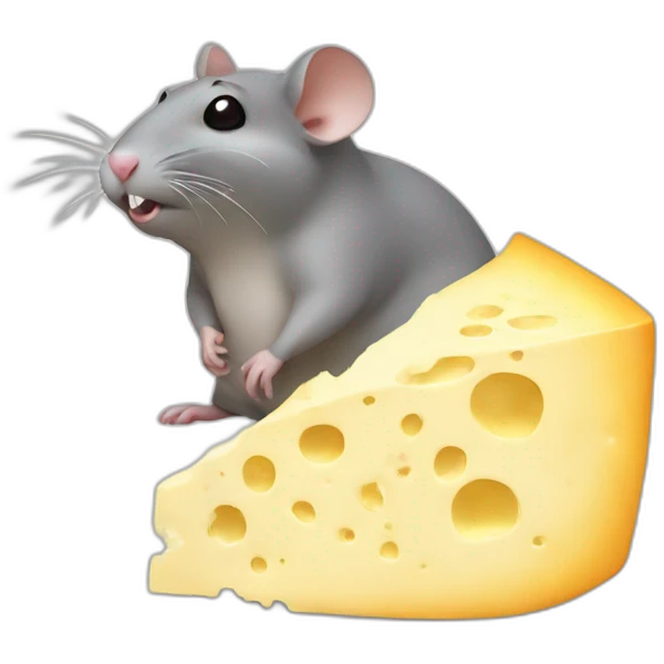 Fat rat eating cheese emoji