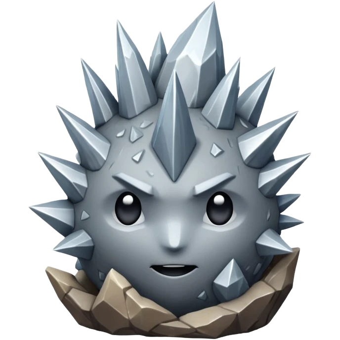 spiky mineral rock character emoji