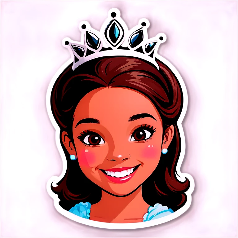 smiling girl with tiara in Paris  emoji