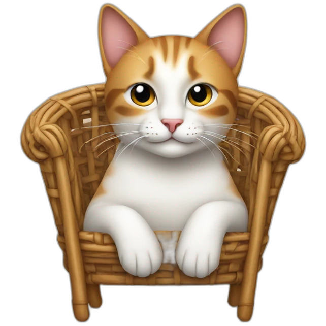 cat in rattan chair emoji