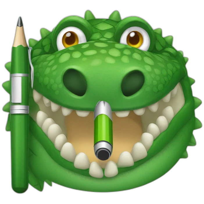 Crocodile with a pen emoji