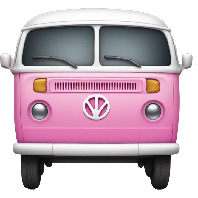Pink van with a surf board emoji