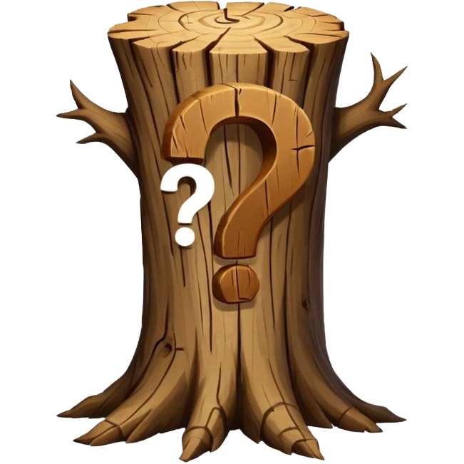 Tree Trunk with a question mark shape emoji