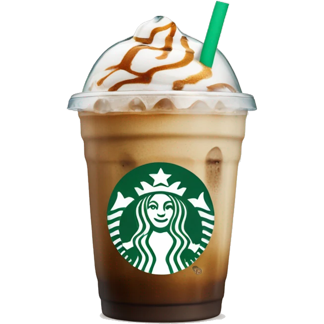 Starbuck ice coffee with ice cubes emoji