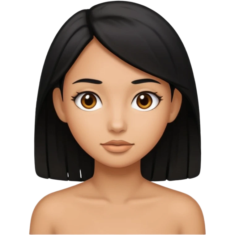 Tan girl with black hair emoji