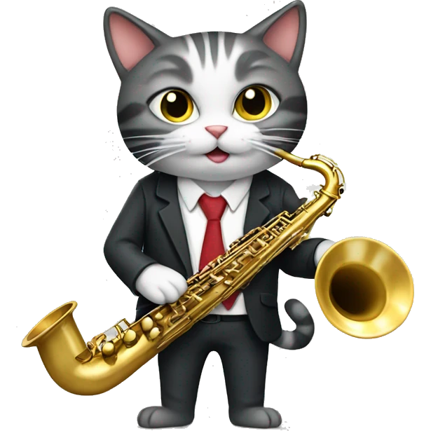 Cat playing saxophone  emoji