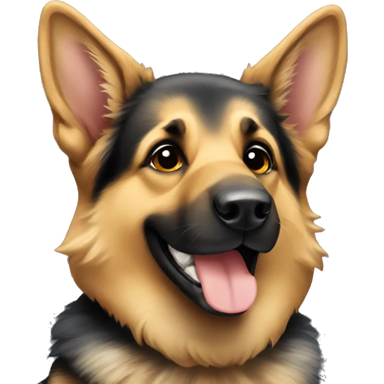 German shepherd smiling  emoji