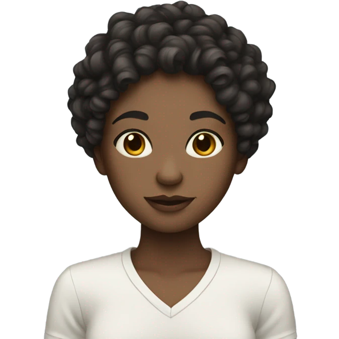 girl with curly dark hair and pale skin emoji