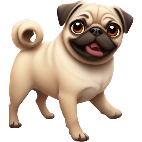 Pug with hearts emoji