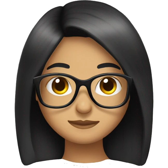 glasses black hair emoji