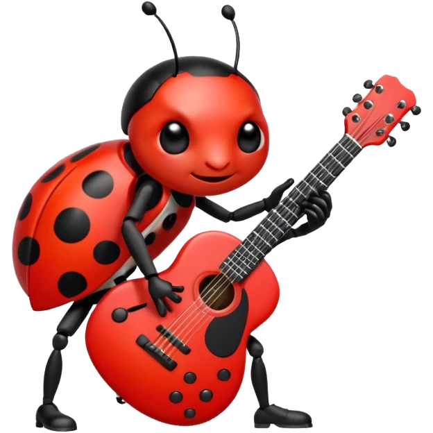 Ladybug playing guitar emoji