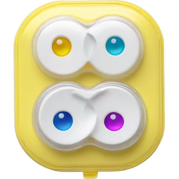 dual compartment screw-top prescription contact lens case emoji
