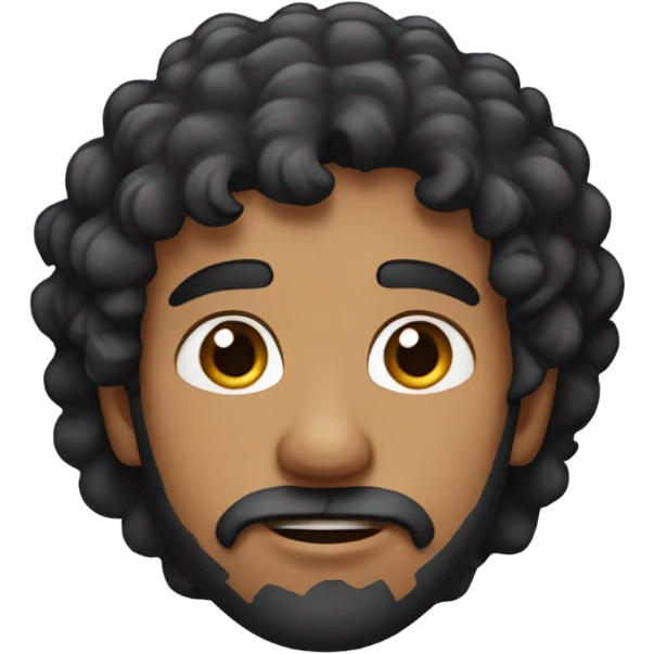 indian guy with curly black hair, a patchy beard emoji