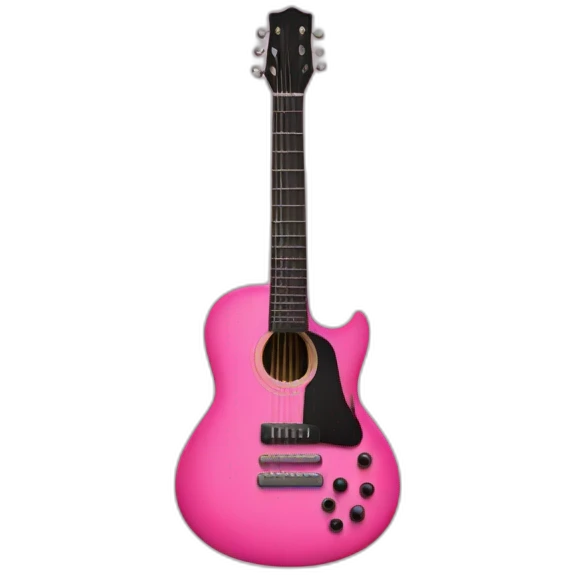 Black guitar with a thin coquette pink bow  emoji